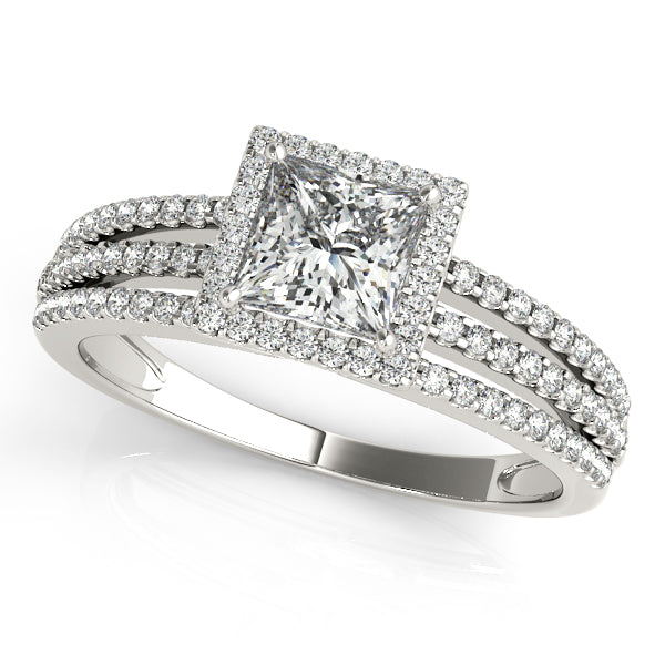 Platinum Halo Engagement Ring