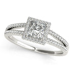Platinum Halo Engagement Ring