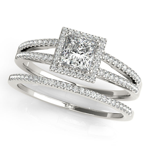 Platinum Halo Engagement Ring - Image 3