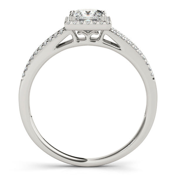 Platinum Halo Engagement Ring - Image 2