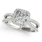 Platinum Halo Engagement Ring