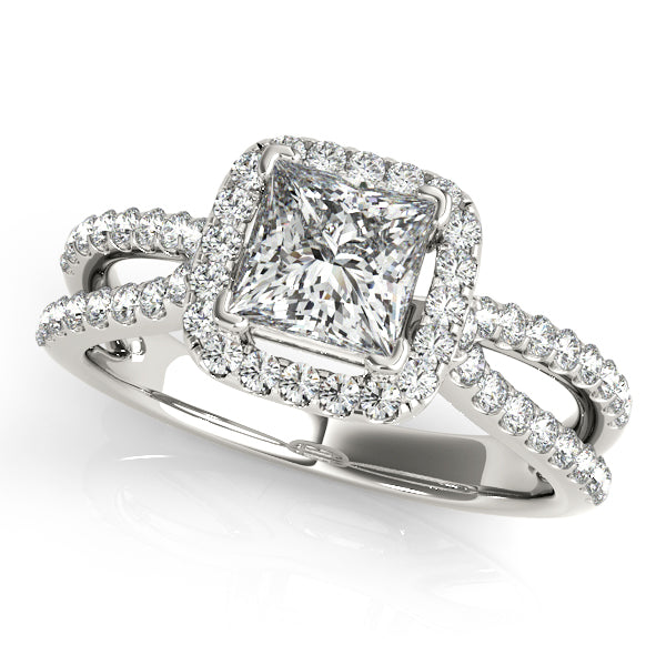 Platinum Halo Engagement Ring