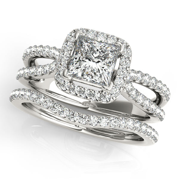 Platinum Halo Engagement Ring - Image 3