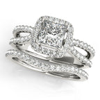 Platinum Halo Engagement Ring - Image 3