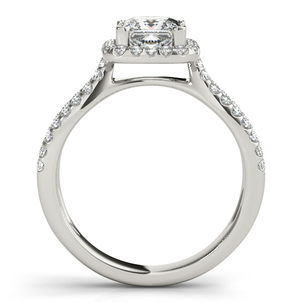 Platinum Halo Engagement Ring - Image 2
