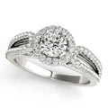 Platinum Round Halo Engagement Ring