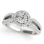 Platinum Round Halo Engagement Ring