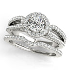 Platinum Round Halo Engagement Ring - Image 3