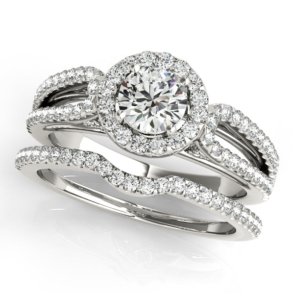 Platinum Round Halo Engagement Ring - Image 3