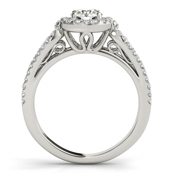 Platinum Round Halo Engagement Ring - Image 2