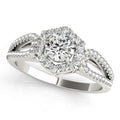 Platinum Round Halo Engagement Ring