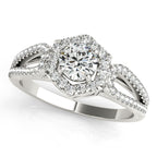 Platinum Round Halo Engagement Ring
