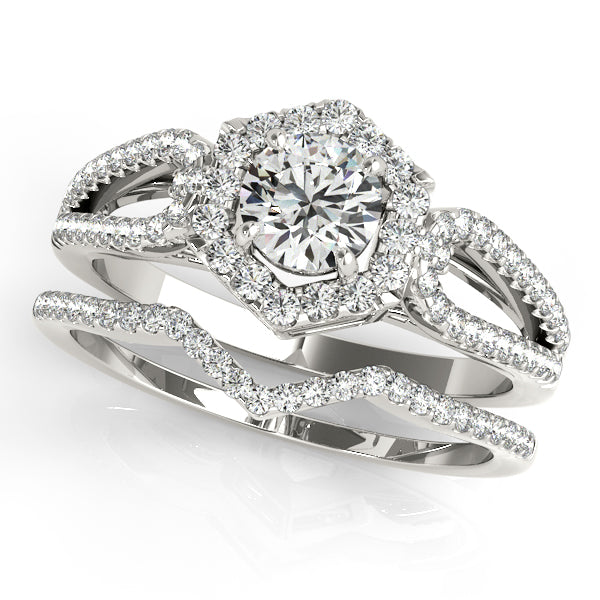 Platinum Round Halo Engagement Ring - Image 3