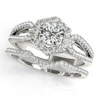 Platinum Round Halo Engagement Ring - Image 3