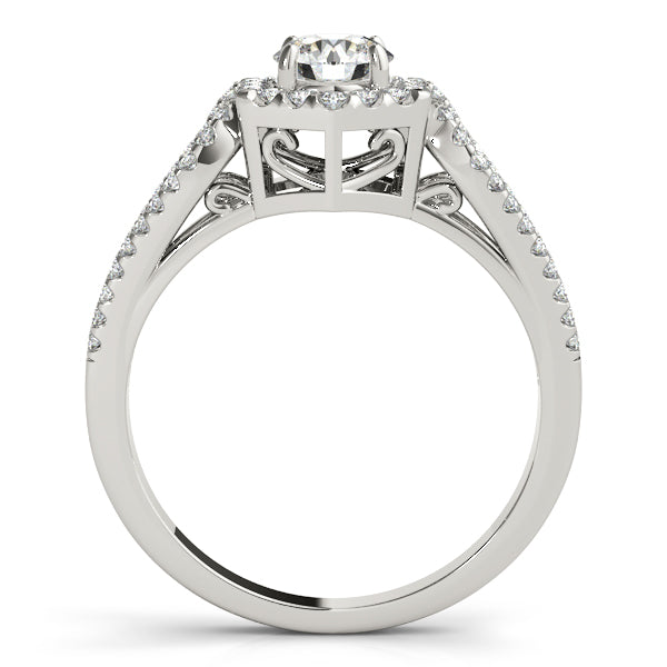 Platinum Round Halo Engagement Ring - Image 2