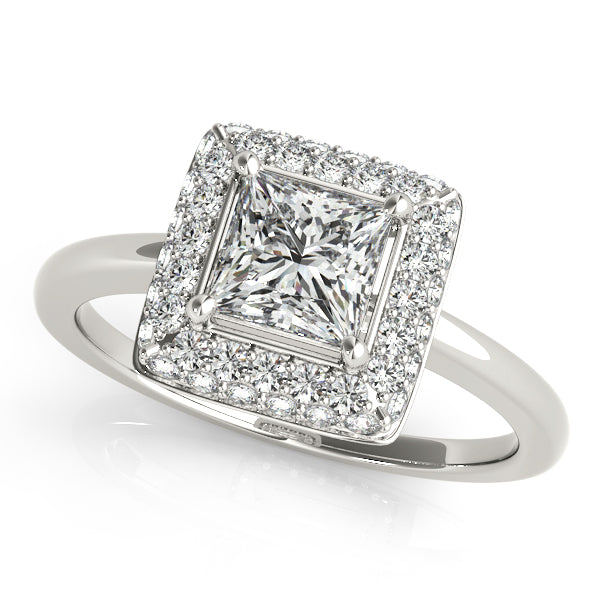 Platinum Halo Engagement Ring