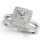 Platinum Halo Engagement Ring - Image 3
