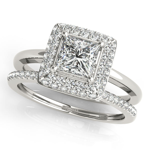 Platinum Halo Engagement Ring - Image 3