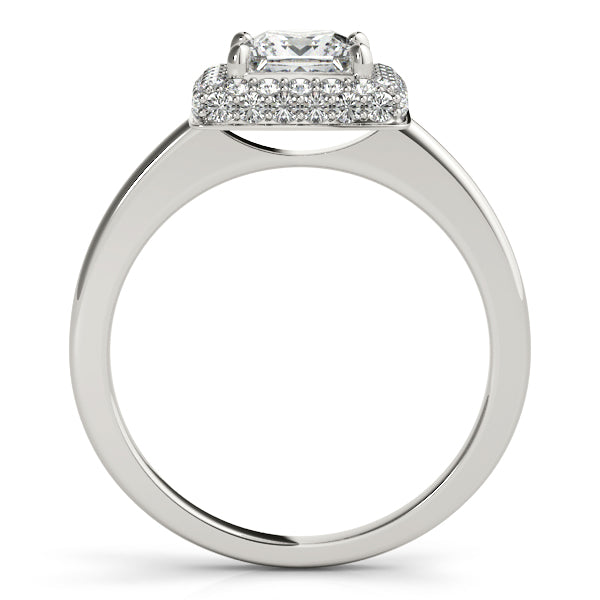 Platinum Halo Engagement Ring - Image 2