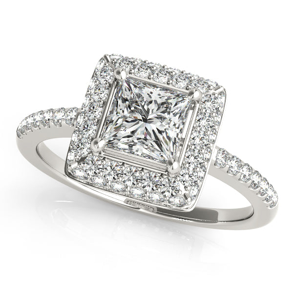 Platinum Halo Engagement Ring