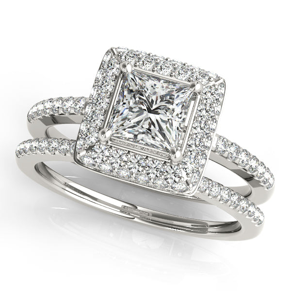 Platinum Halo Engagement Ring - Image 3