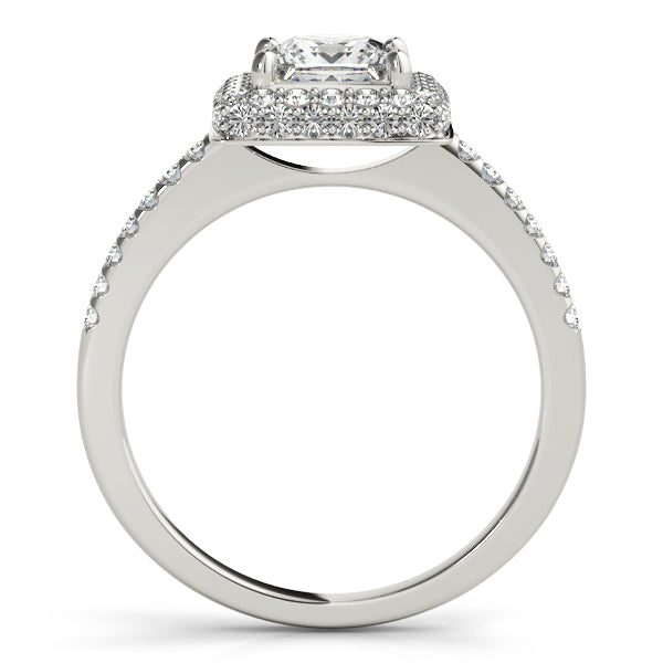 Platinum Halo Engagement Ring - Image 2