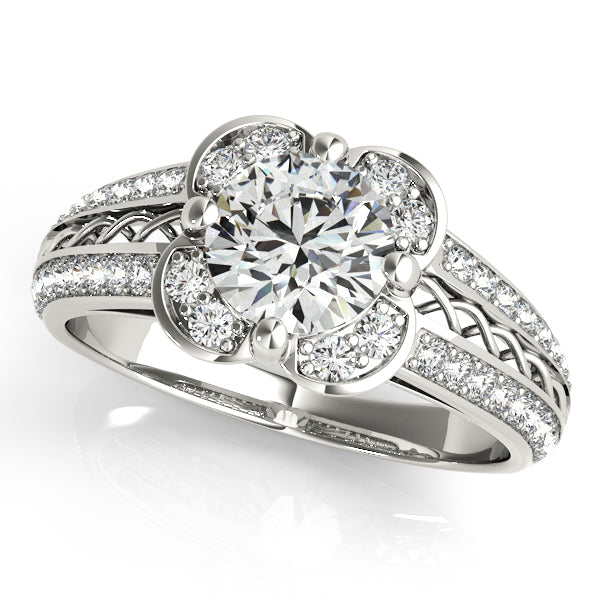 Platinum Round Halo Engagement Ring