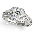 Platinum Round Halo Engagement Ring