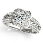 Platinum Round Halo Engagement Ring
