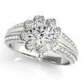 Platinum Round Halo Engagement Ring