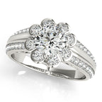 Platinum Round Halo Engagement Ring