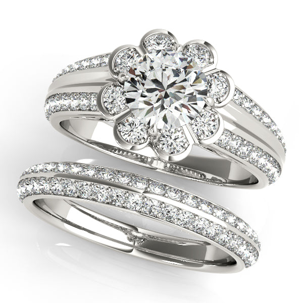 Platinum Round Halo Engagement Ring - Image 3