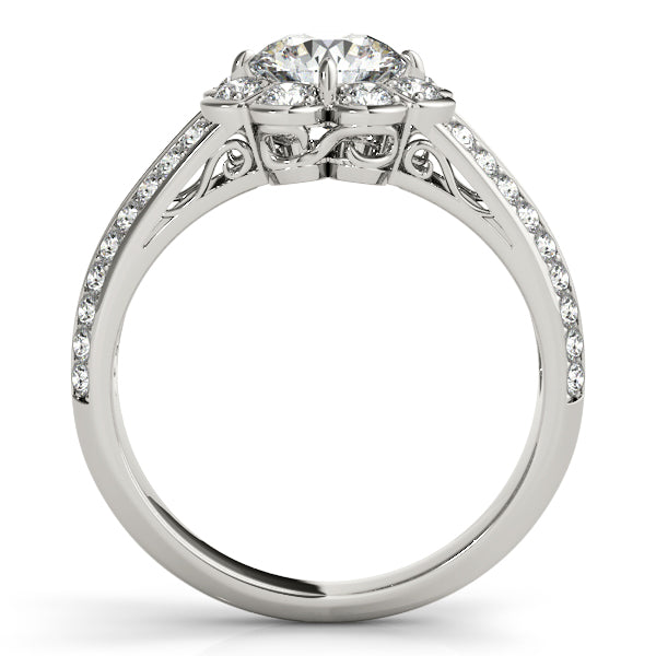 Platinum Round Halo Engagement Ring - Image 2
