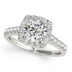 Platinum Round Halo Engagement Ring
