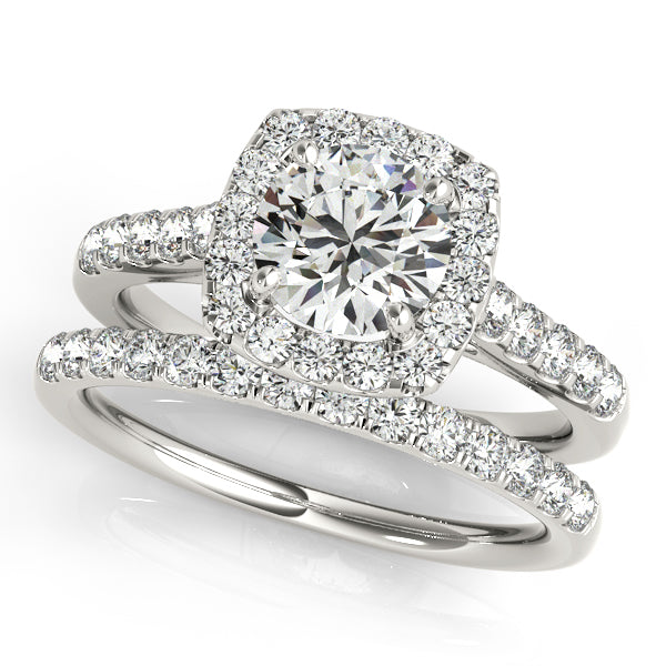 Platinum Round Halo Engagement Ring - Image 3
