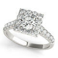 Platinum Round Halo Engagement Ring