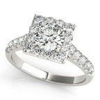Platinum Round Halo Engagement Ring