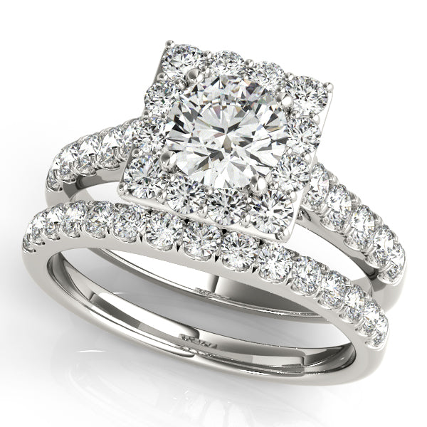 Platinum Round Halo Engagement Ring - Image 3