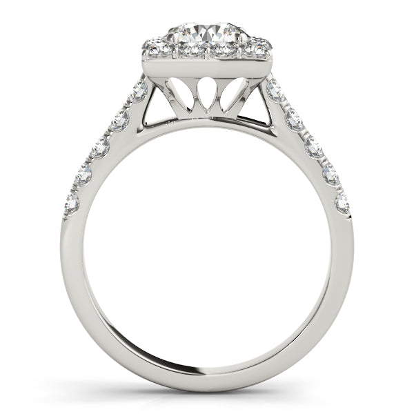 Platinum Round Halo Engagement Ring - Image 2