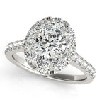 Platinum Round Halo Engagement Ring