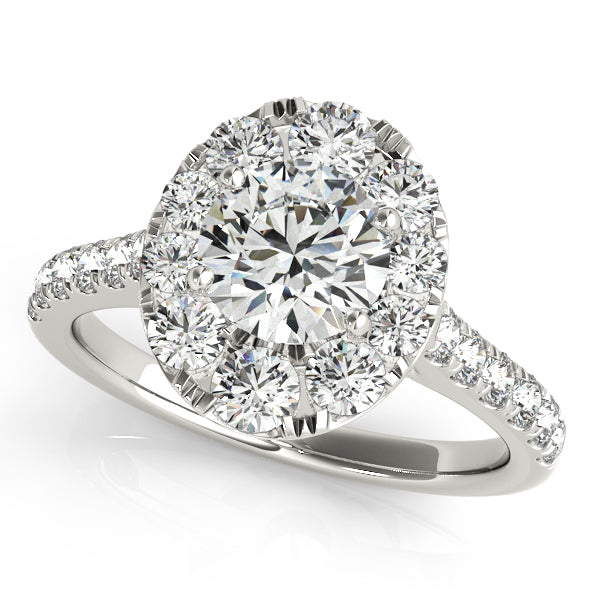 Platinum Round Halo Engagement Ring