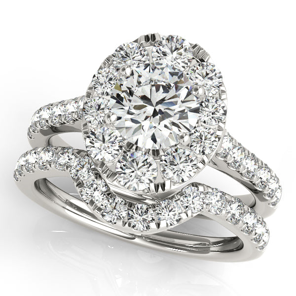 Platinum Round Halo Engagement Ring - Image 3