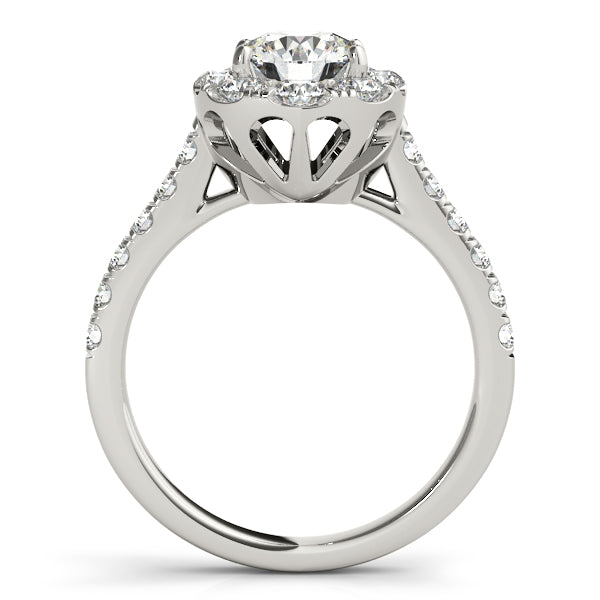 Platinum Round Halo Engagement Ring - Image 2
