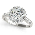Platinum Round Halo Engagement Ring