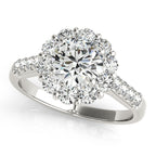 Platinum Round Halo Engagement Ring