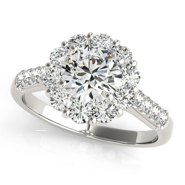 Platinum Round Halo Engagement Ring