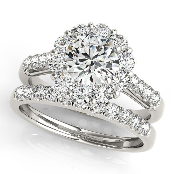Platinum Round Halo Engagement Ring - Image 3