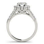 Platinum Round Halo Engagement Ring - Image 2