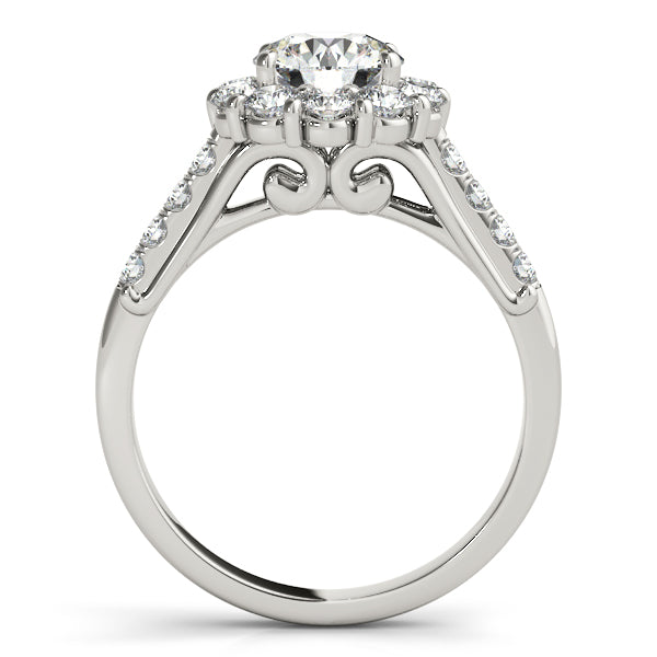 Platinum Round Halo Engagement Ring - Image 2