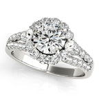 Platinum Round Halo Engagement Ring